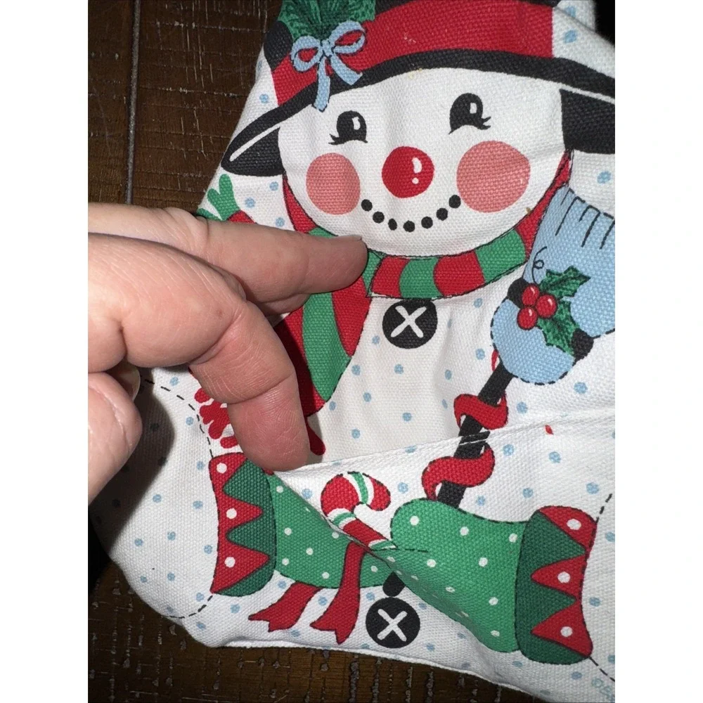 Snowman Fabric Christmas‎ Pot Holder Note Pad Pencil Holder